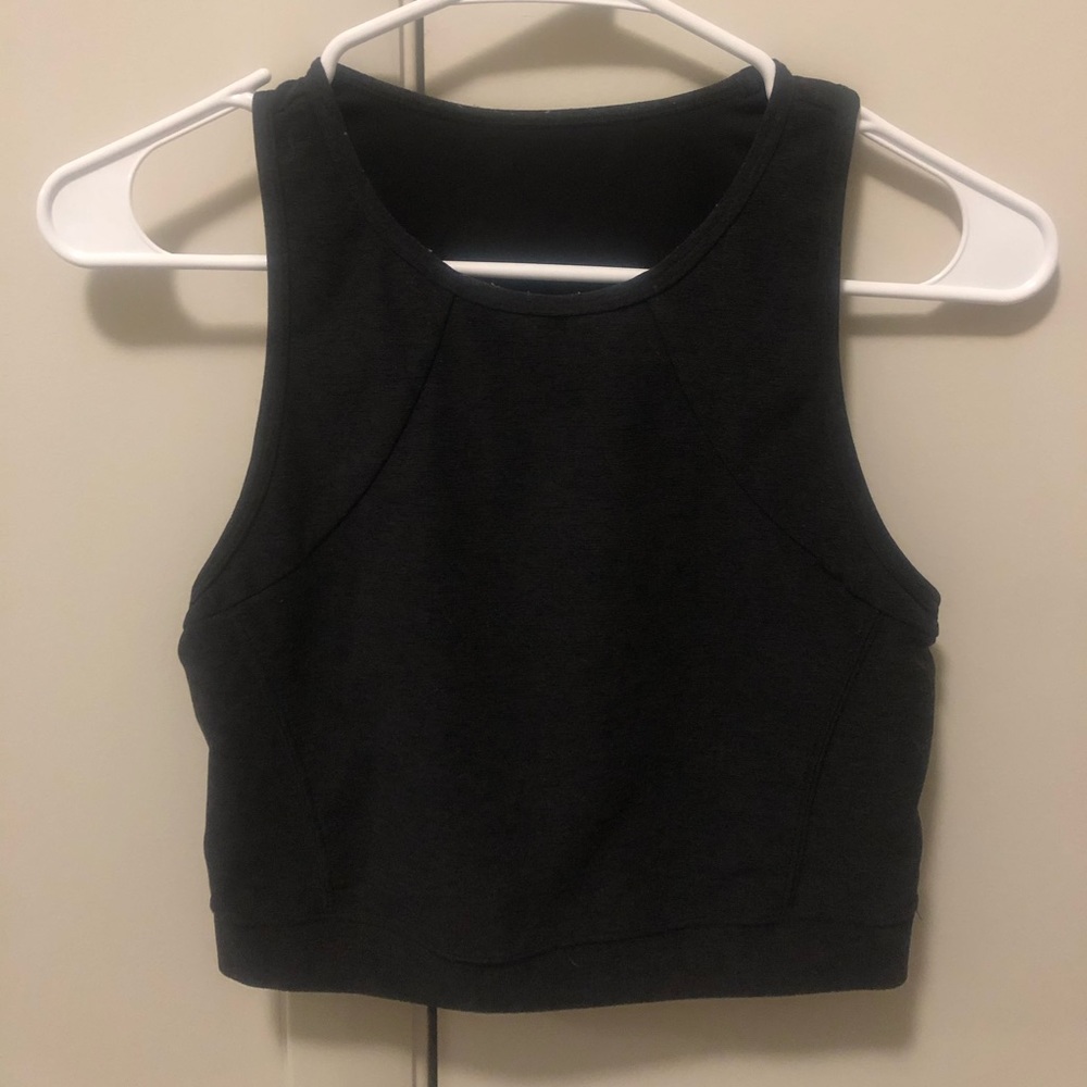 Black Workout Cropped Tank Top